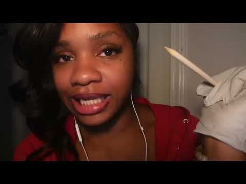 ASMR Up Close Ear Exam With Chewing Gum 