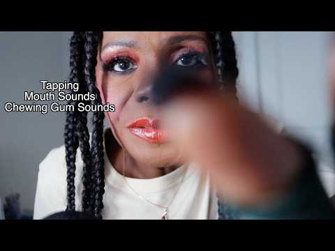 Up Close Camera Tapping ASMR Chewing Gum Mouth Sounds