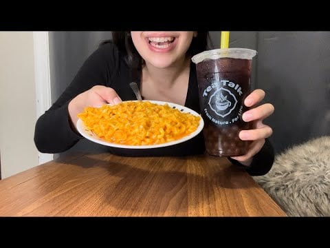 BOBA TEA AND SPICY NOODLES ASMR EATING *NO TALKING*
