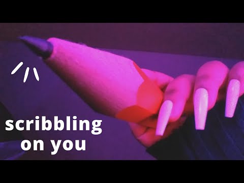 ASMR Lo-Fi Scribbling On You, Drawing on You, Erasing, Close up ASMR - Soft Spoken Whispering