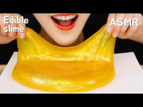 EDIBLE SLIME ASMR EDIBLE GOLDEN SLIME ASMR EDIBLE PRANK ASMR JELLY ASMR 💛💛💛