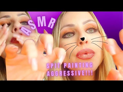 ASMR-SPIT PAINTING AGGRESSIVE-SONS DE BOCA EXTREMAMENTE RELAXANTE