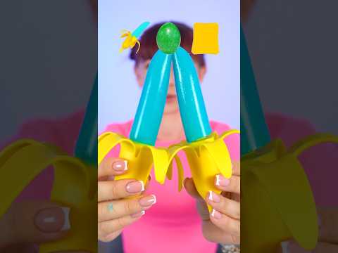 ASMR Emoji Blue Gummy Banana, Green Eggs #shorts