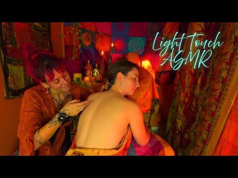 Relaxing back tracing ASMR w. @ASMRwithCharlette Soothing whispers, feather touches & jade roller
