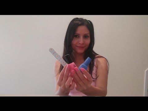 ASMR - Doing my nails (filing, cleaning, painting)