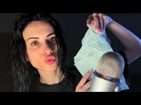 ASMR Lots of Mouth Sounds with Tingly Tissue Triggers