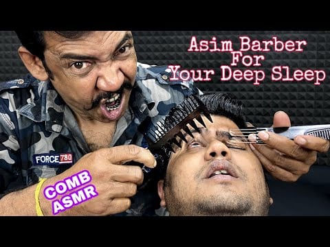 Asim Barber ASMR Comb Massage Will Make You Sleepy | ASMR Neck Crack And Ear Crack By Asim Barber