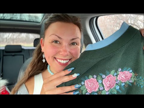 asmr/ estate sale HAUL🩵🌷 (clothes, jewelry, stuffed animals, books)