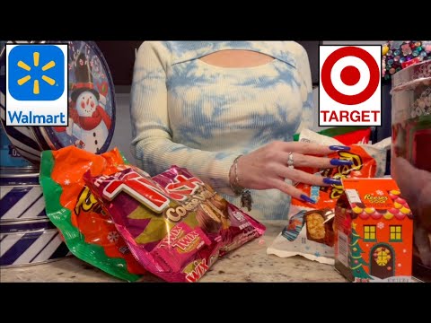 ASMR Gum Chewing Snack Haul | Walmart & target Day After Christmas Sale | Taste Test