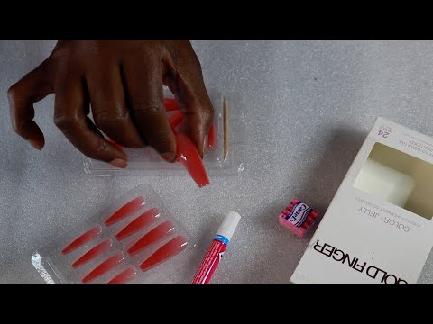 Jelly Goldfinger Press On Nails ASMR Chewing Gum Sounds