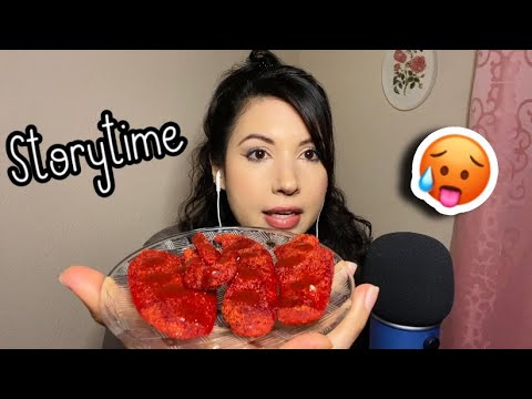 ASMR Comiendo Mango Deshidratado con Chile 🥵 y Platicando de mi Infancia | ASMR Eating Dried Mango