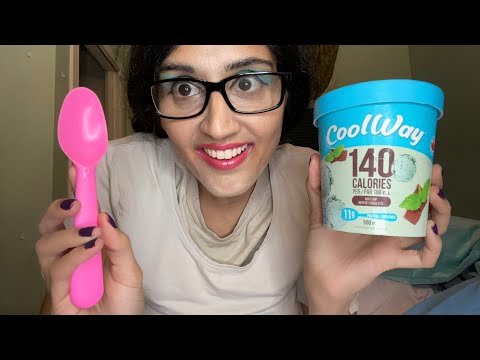 ASMR Eating No Talking  - ✨Ice Cream MINT (no talking!) 🌱🥄🍨