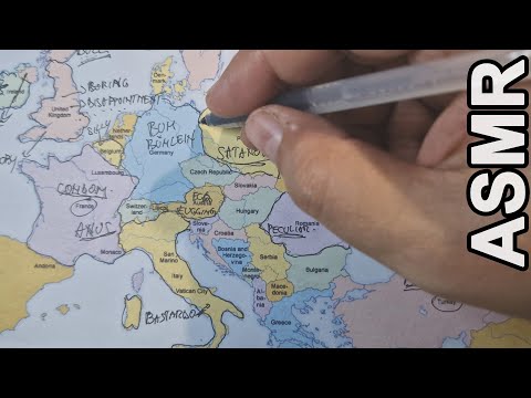 ASMR: The Weirdest - Silly European Town Names |  Stats & Facts | ASMR map tracing & whispering