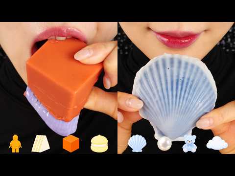 WAX CRACKING, WAX CANDY HONEY JELLY MUKBANG ASMR MARSHMALLOW EATING SOUND ASMR 🩵