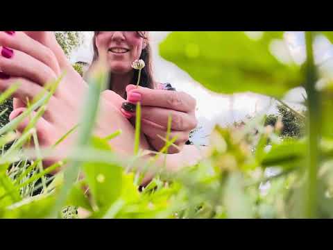 ASMR bare feet change socks and shoes in grass