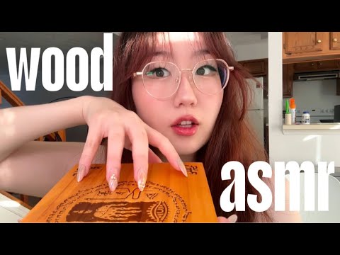 Tapping and scratching on wooden objects 🪵😚asmr for tingles and relaxation!