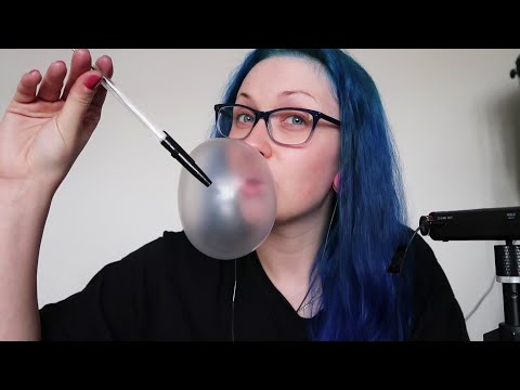 ASMR Bubble Blowing & Chewing Sounds With Some Writing ✍