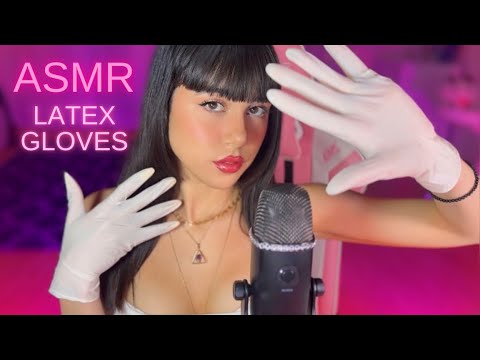 ASMR ❤️ White LATEX GLOVES, OILY and MOUTH SOUNDS 🧤