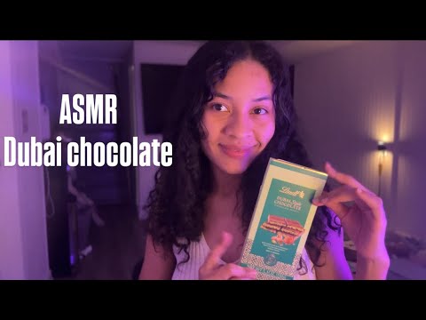 ASMR| comiendo el chocolate viral de tik tok Dubái chocolate 🍫 