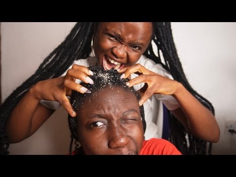 ASMR INTENSE SCALP SCRATCHING AND MASSAGE WITH FAKE FLAKES REMOVAL/BLOWING SOUNDS FOR DEEP SLEEP 😴 
