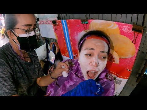 Tormentosa depilación callejera de cara y cejas con hilo en Bangkok ⛈🇹🇭 *Casi lloro* 😭