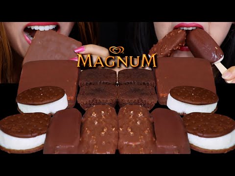 ASMR KLONDIKE BAR, CHOCOLATE ICE CREAM SANDWICHES, MINI MAGNUM ICE CREAM BARS, FUDGE BROWNIES 먹방