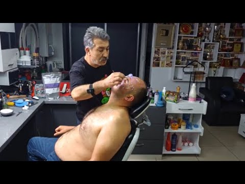 ASMR MANUAL MASSAGE THERAPY. RELAXING HAIR AND BRAVE CUTTING WITH ZAZA MACİNE