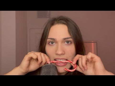 Candy Cane Eating ASMR ft. cat