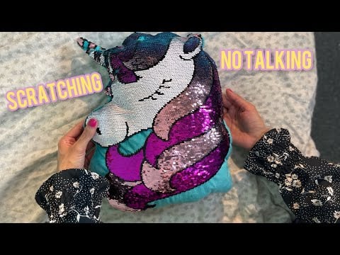 ASMR Sequin Pillow Scratching ( Hand Movements Tracing No Talking Scratching Sounds)