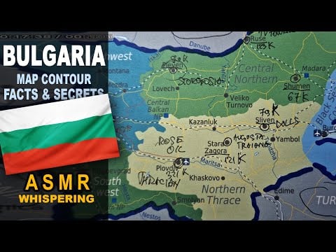 ASMR: Map of BULGARIA tracing with facts | Main CITIES less known facts | ASMR maps and facts