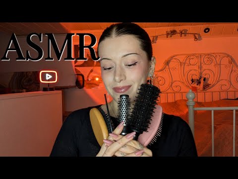 ASMR ✨ brushing my tangled hair using different hair brushes