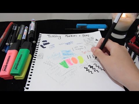 ASMR Testing Markers & Pens On Paper & Aluminium Foil -  Sounds!