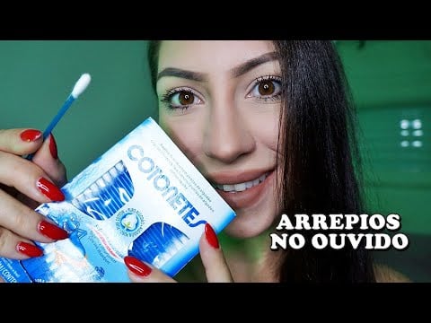 ASMR ARREPIOS NO OUVIDO com LIMPEZA DE OUVIDO (sussurros de orelha a orelha, voz suave, barulhinhos)