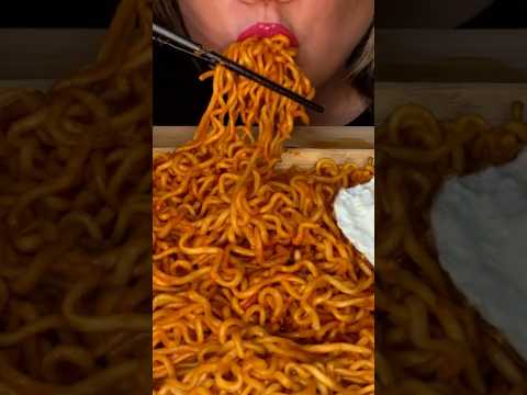 Spicy Habanero Noodles #shorts #asmr #eatingshow #ramen