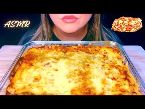 ASMR CHEESY LASAGNA MUKBANG | No Talking | EATING SOUNDS