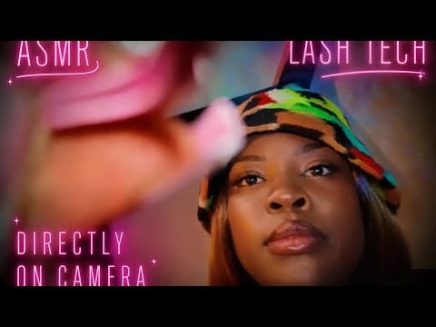 💆‍♀️ Sweet Lash Tech RolePlay Applying Makeup Directly To The Camera ASMR (GUM CHEWING) ✨