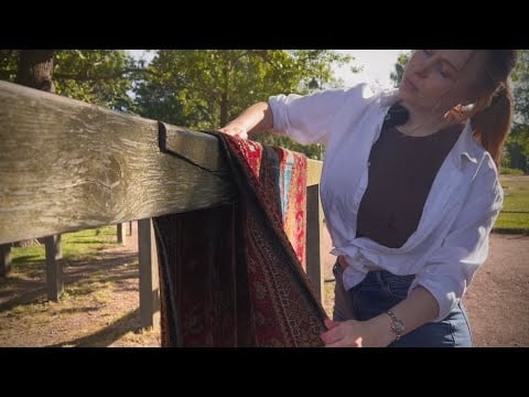 asmr outdoor carpet cleaning | soft spoken & nature sounds