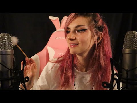 [ASMR] GO TO SLEEP ~ Soft Sensitive Kisses & Brushes // Ear to Ear Whisper Ramble