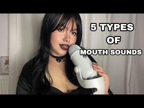 5 Types of Mouth Sounds ASMR // Tongue Fluttering nd biting, tktk, sticky sounds, ftt-fft #asmr