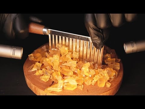 ASMR Golden Honey Soap Cutting for Sleepy Nights