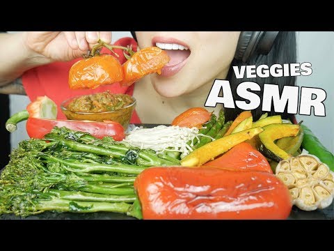 ASMR ROASTED VEGGIES + SPICY THAI DIPPING SAUCE *น้ำพริก (EATING SOUNDS) NO TALKING | SAS-ASMR