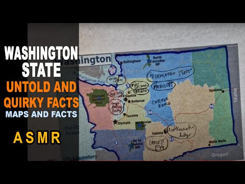 ASMR: WASHINGTON State -  The Untold and Quirky FACTS Map outline with facts  | ASMR maps and Facts