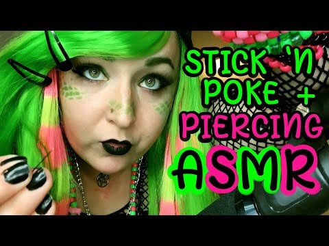 Missi Zilla Stick 'N Poke + Piercing RP ASMR (Gum Chewing, Mouth Sounds, Personal Touch)