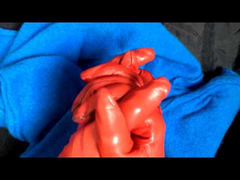 Leather Gloves vs soft Wool ☆*:;;;;;:*☆ stroke touch and tapp[[ASMR]]