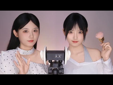 ASMR Sweet Sleep! 👯‍♀️ Twins' Ear Relax: Candles, Pinch, Brush & Clean"#ASMR #SleepAid #Relaxation
