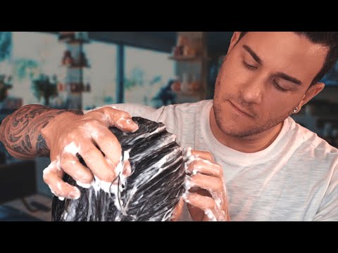 ASMR | Relaxing Scalp Massage Shampoo and Hair Brushing for SLEEP | Male Voice Whisper RolePlay