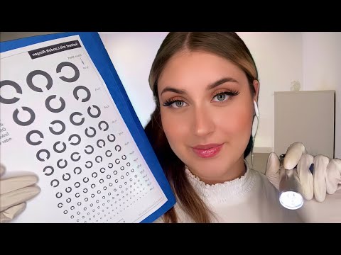 ASMR Deutsch Arzt EYE EXAM | Augenuntersuchung, Sehtest, Glovesounds [Doktor Roleplay]👩🏻‍⚕️