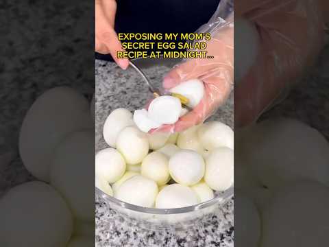 EXPOSING MY MOM'S SECRET EGG SALAD RECIPE AT MIDNIGHT #shorts #viral #mukbang