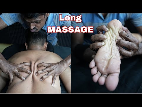 45 Minutes Full Body ASMR Hard Massage By Strong Wrist Barber | ASMR Body , Leg And Foot Massage