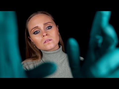 ASMR | Examining your face with THICK gloves (no interaction, ASD-friendly)